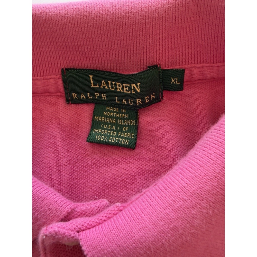 Lauren Ralph Lauren Mens XL, Pink, Cotton Pique, Short Sleeve, Crest Polo Shirt - Picture 4 of 10